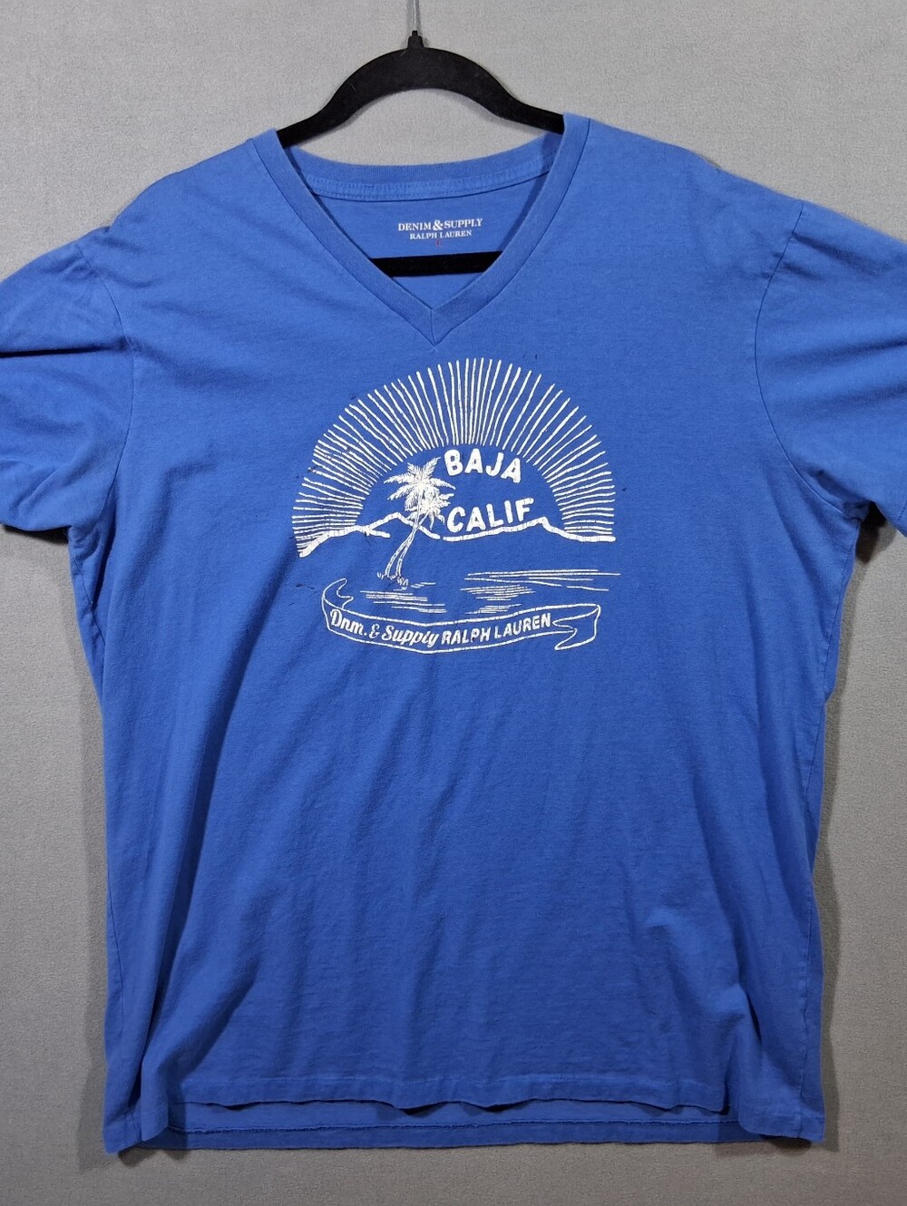 Denim & Supply (Ralph Lauren) V-neck T-shirt Men's Large Blue *See Description*